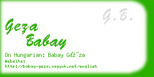 geza babay business card